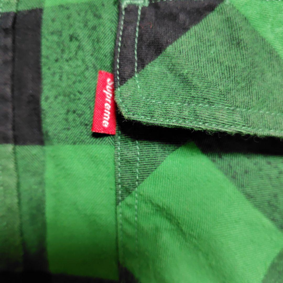 Supreme グリーンブラックチェックシャツ XL