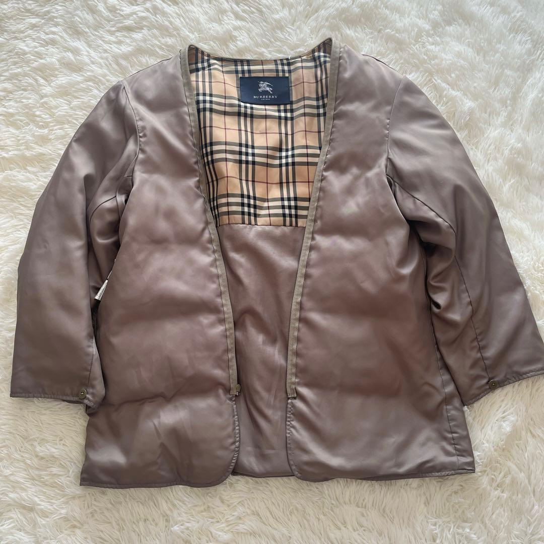バーバリー　スタンドカラーコート　ノバチェック　ダウンライナー　ベージュ