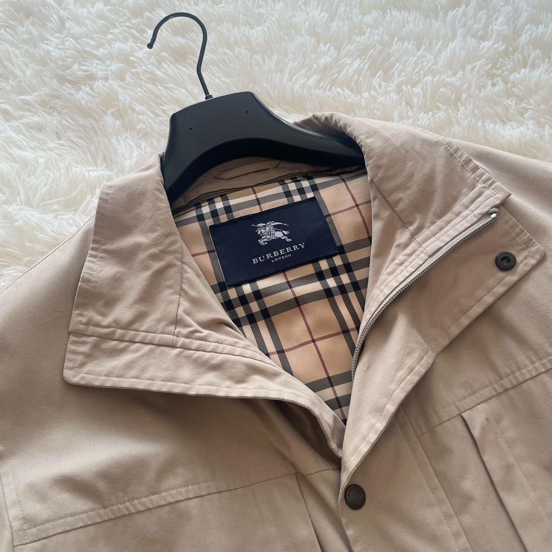 バーバリー　スタンドカラーコート　ノバチェック　ダウンライナー　ベージュ