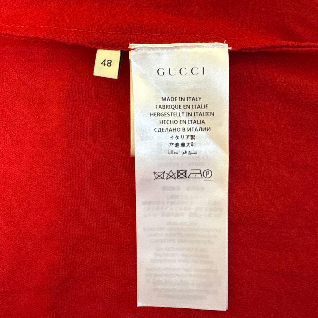 GUCCI マルチカラー　シルク半袖シャツ