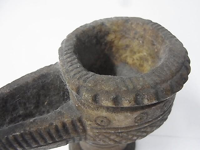 【X0402】アフガニスタン 遊牧民族　古代ランプ ( 燈明台 )　石器　彫刻品