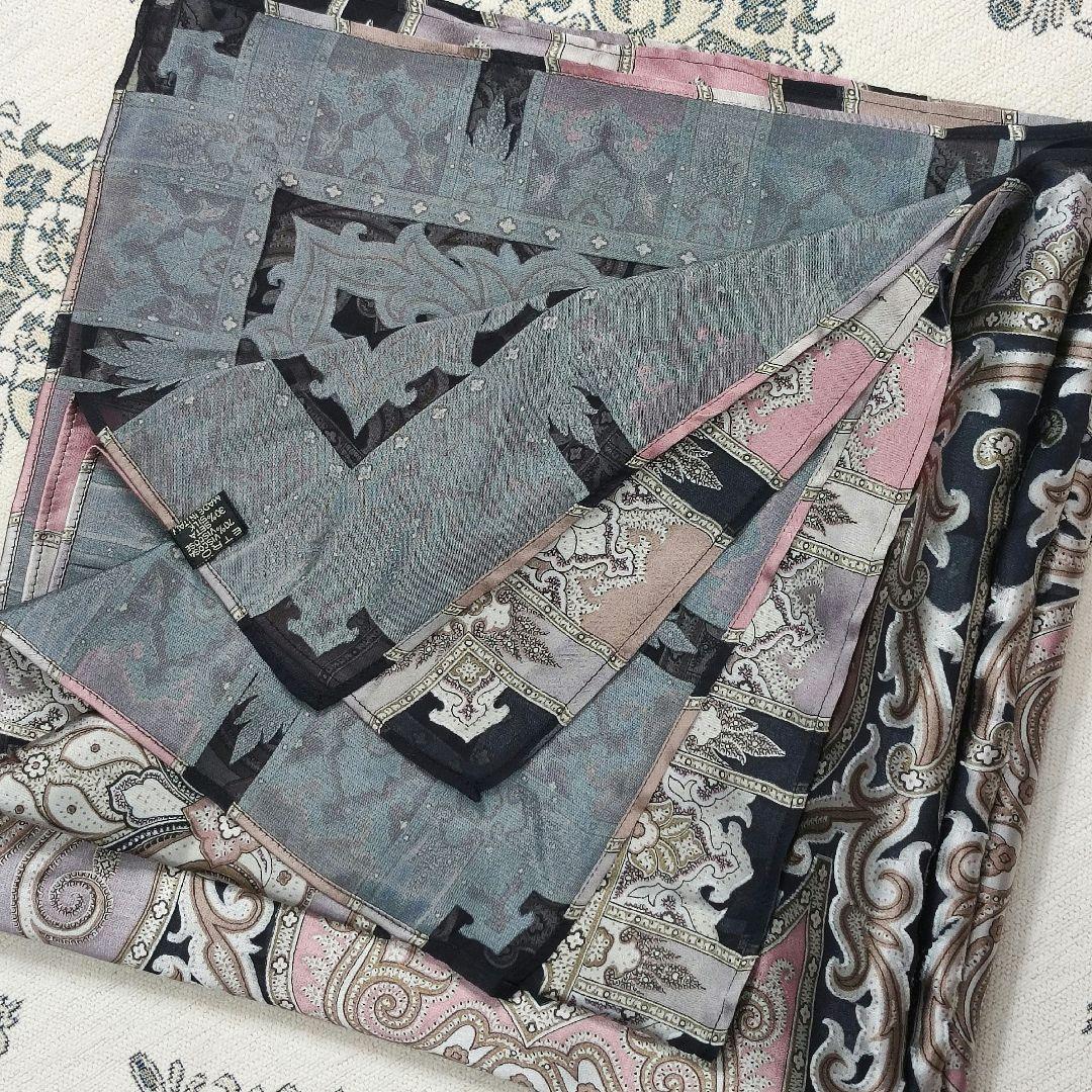美品　ETRO　エトロ　スカーフ　130　ビスコース　シルク　リバーシブル