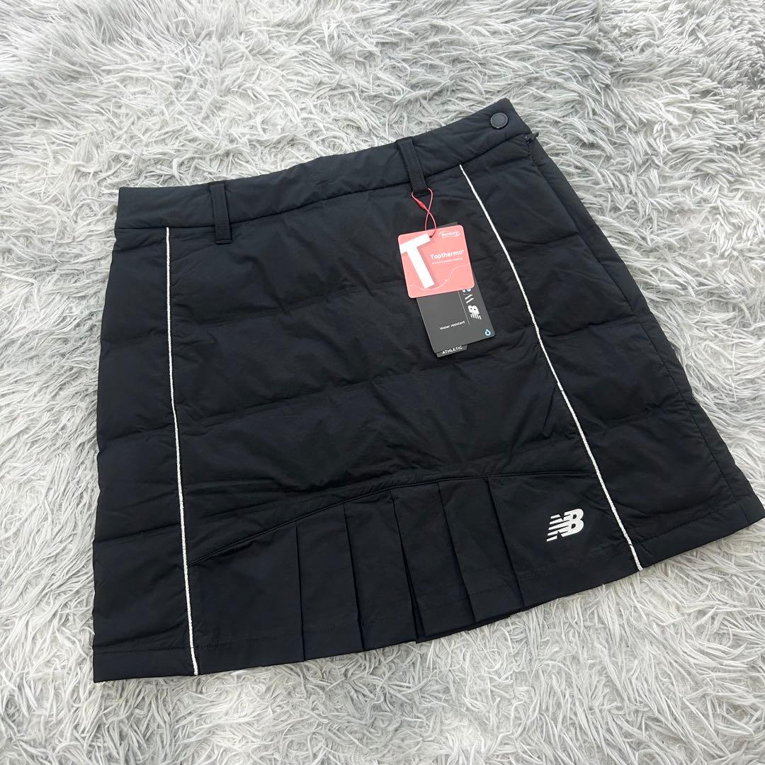 新品　ニューバランスゴルフ　スカート　ダウン　プリーツ　ウエストゴム　ブラック