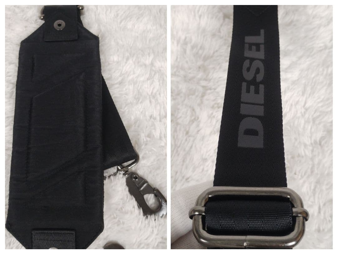 【激レア✨美品】90s　ディーゼル　メッセンジャーバッグ　メタルロゴ　Y2K　黒