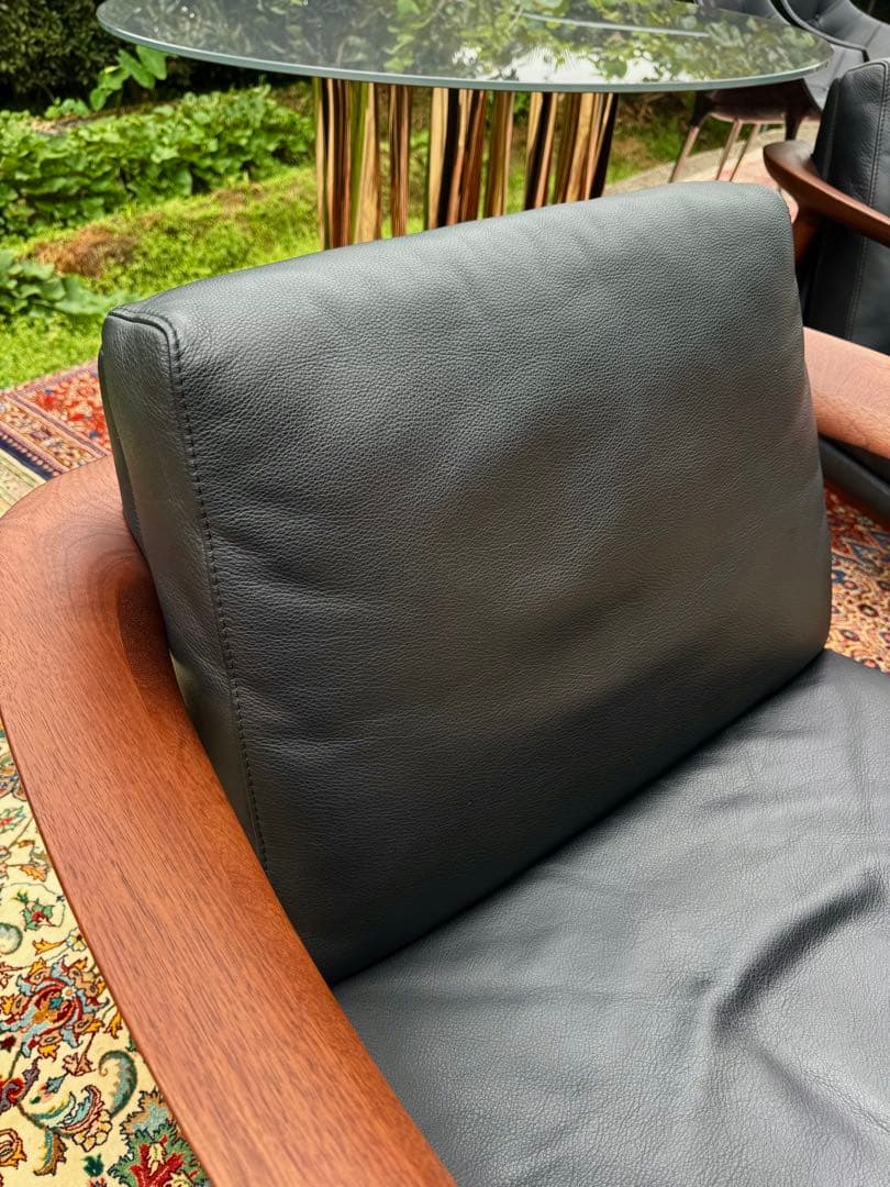 ぺこさん専用 アクタス HORSE SHOE 本革×マホガニー 高級1Pソファ