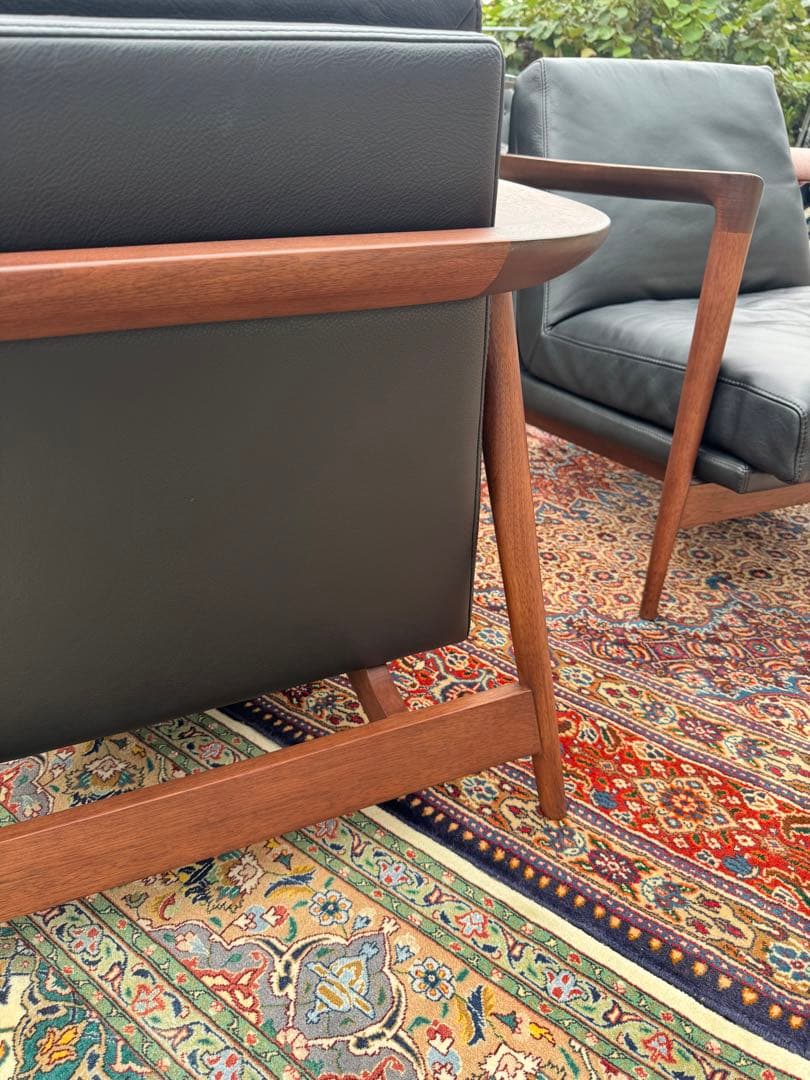 ぺこさん専用 アクタス HORSE SHOE 本革×マホガニー 高級1Pソファ