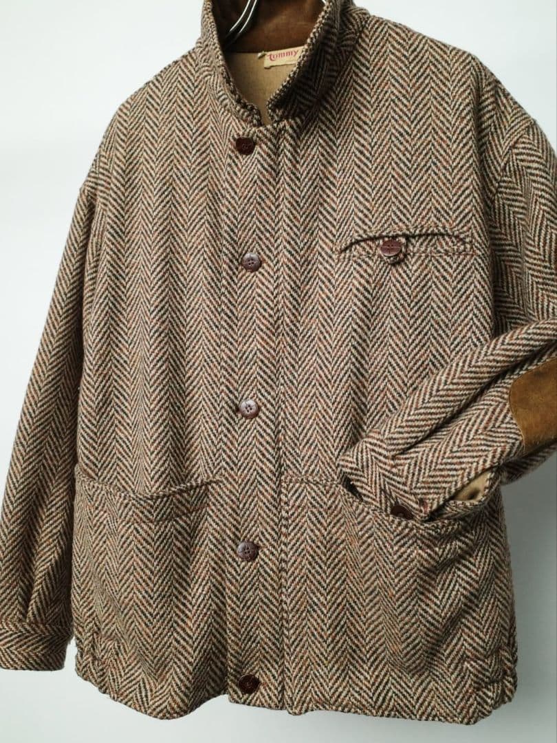 70s 80s herringbone tweed jacket ジャケット
