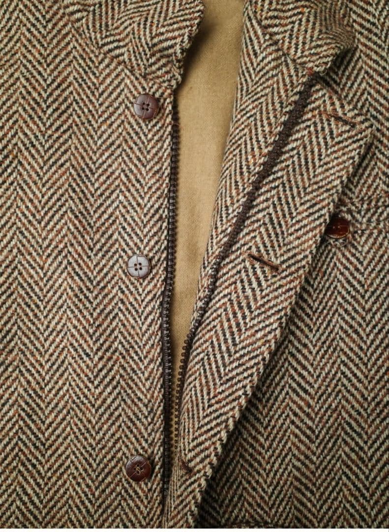 70s 80s herringbone tweed jacket ジャケット