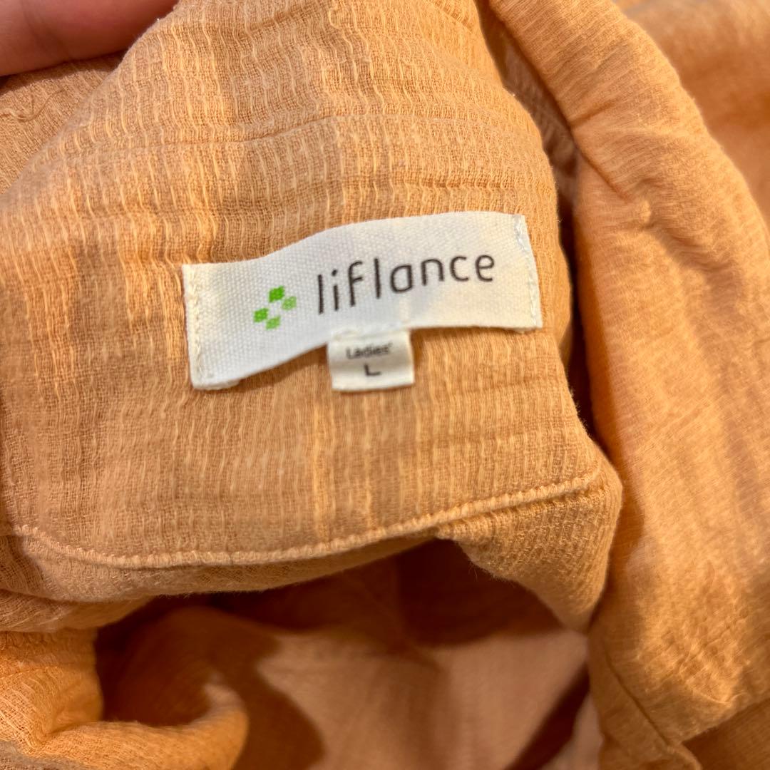 liflance リカバリーウェア 半袖 オレンジ レディースL