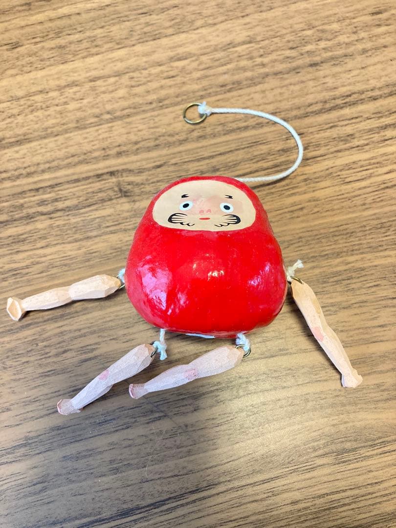 赤　ヤチコダルマ　ぶらぶらダルマ　張子　郷土玩具　縁起物