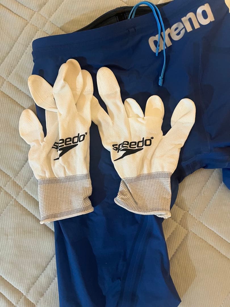 arena 競泳水着 ネイビー QRコード付き