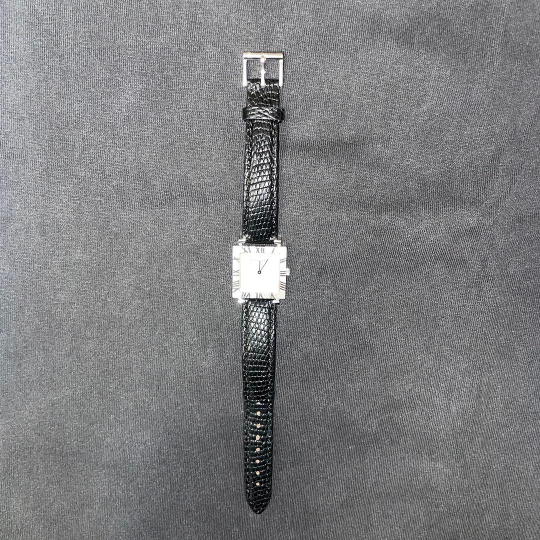 Tiffany&co. 時計 アトラス L3640 スクエア 黒 ブラック
