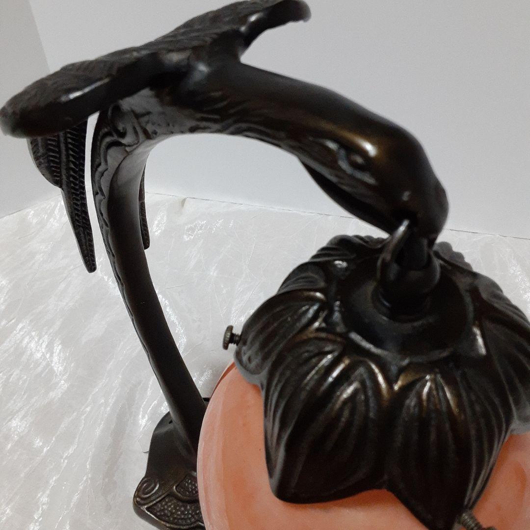 アンティーク テーブルライト 鷹 鷲 猛禽類　チューリップ ガラスライト 舶来品