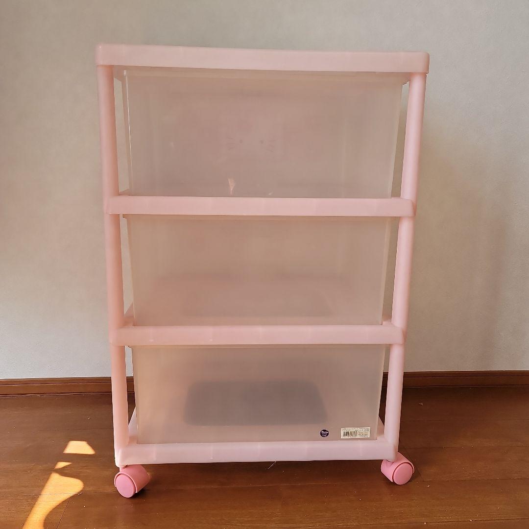 キティちゃん 3段衣装ケース ピンク