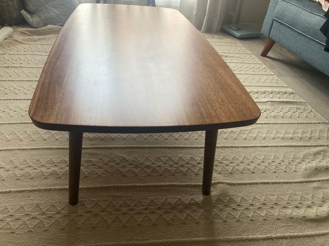 【価格交渉可能】折りたたみ可ローテーブル（ウォルナット）