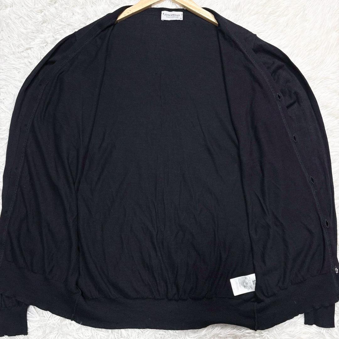 2022年モデル JOHN SMEDLEY　黒 カーディガン　XL ウール 綿