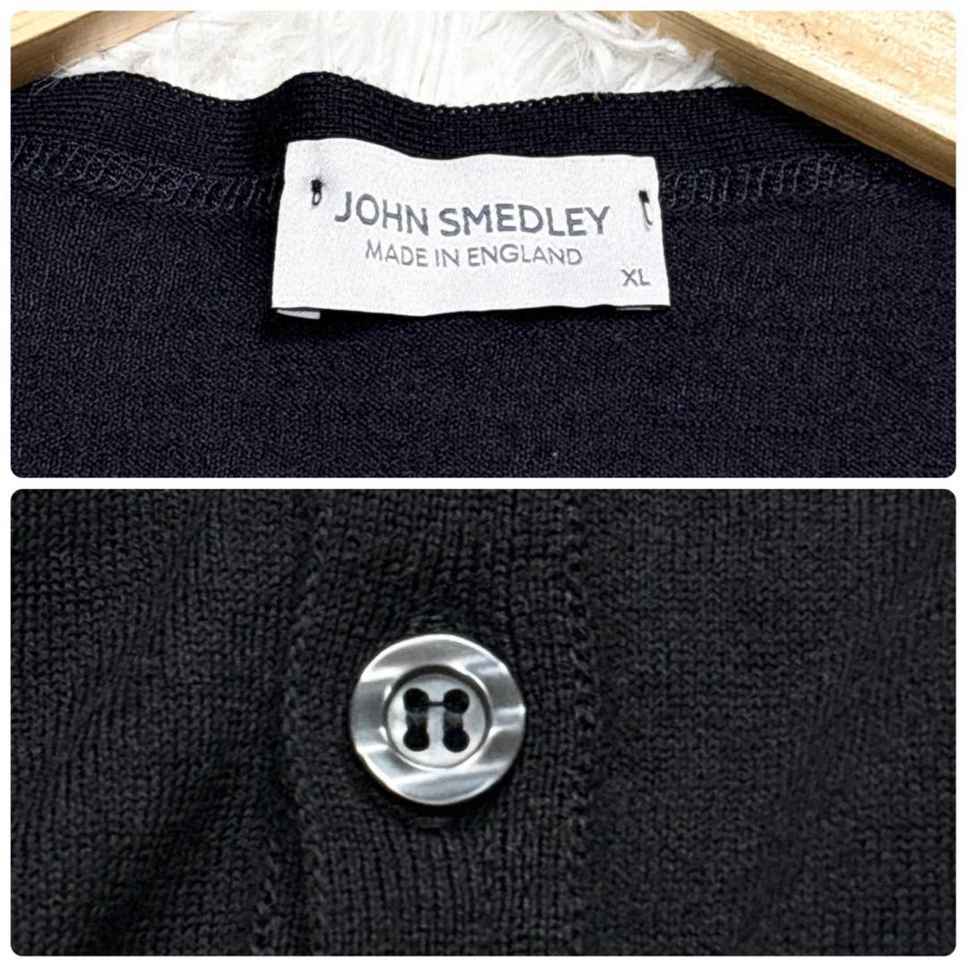 2022年モデル JOHN SMEDLEY　黒 カーディガン　XL ウール 綿