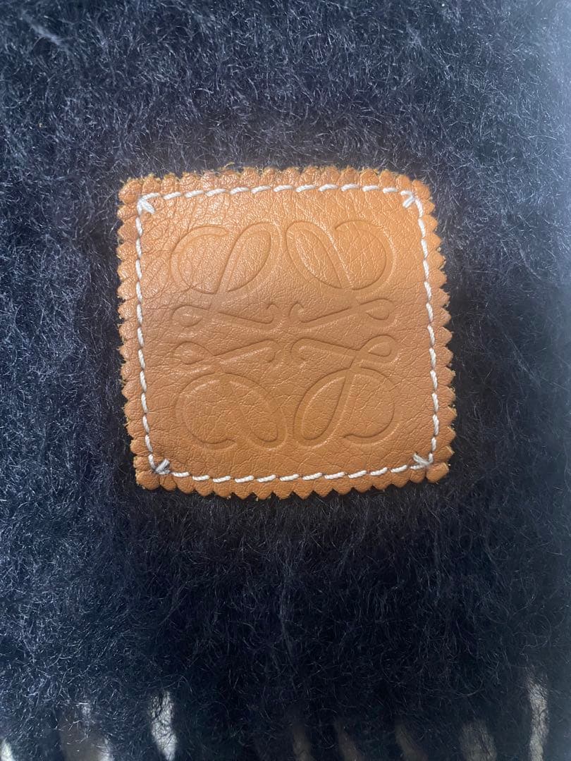 美品 LOEWE モヘヤウールマフラー アナグラムパッチ　ニット バッグ コート