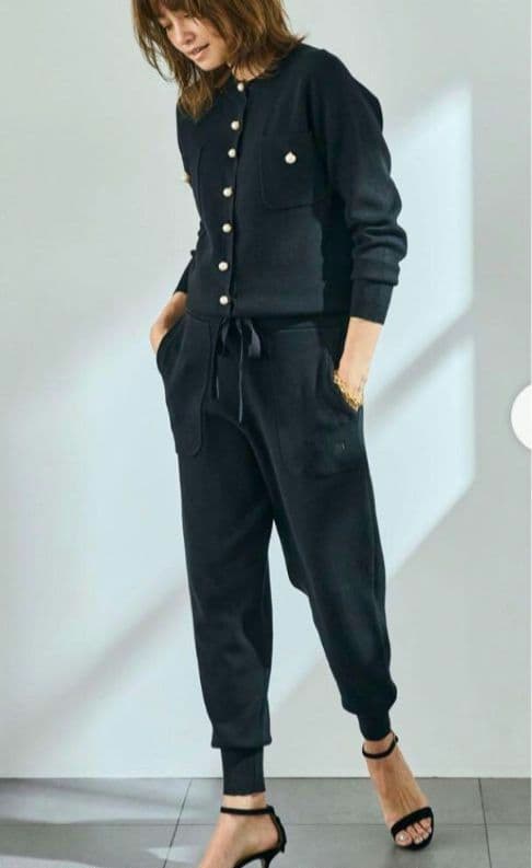 MADISONBLUE　マディソンブルー　パールジャンプスーツ　ブラック