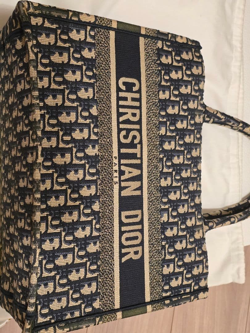 極美品　Dior ブックトート バッグ ミディアム ブルー