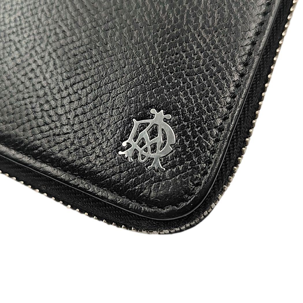 美品✨ダンヒル 長財布 ブラック レザー ラウンドファスナー メンズ シボ革