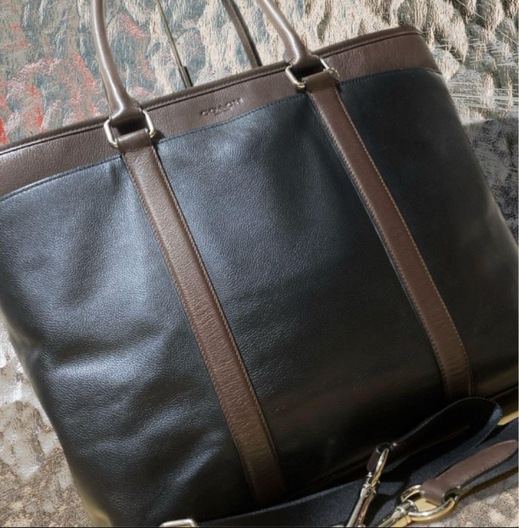 上美品 コーチ 2way ビジネスバック トラベラートート レザー トートバッグ