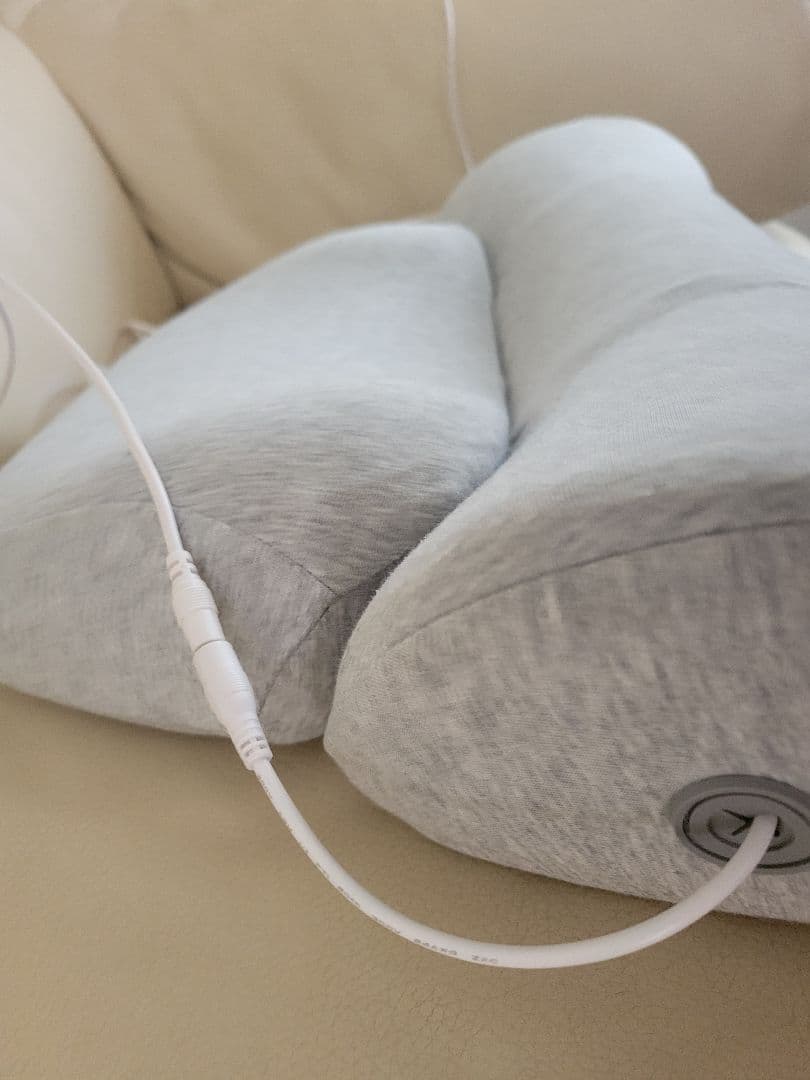 枕 サバキュー 電気加熱機能付きグレー枕