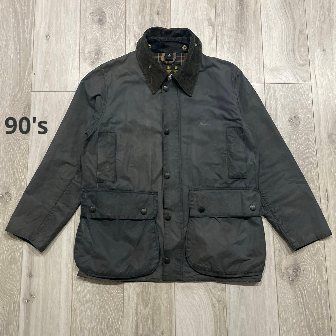 90s 英国製 barbour border オイルドジャケット ボーダー