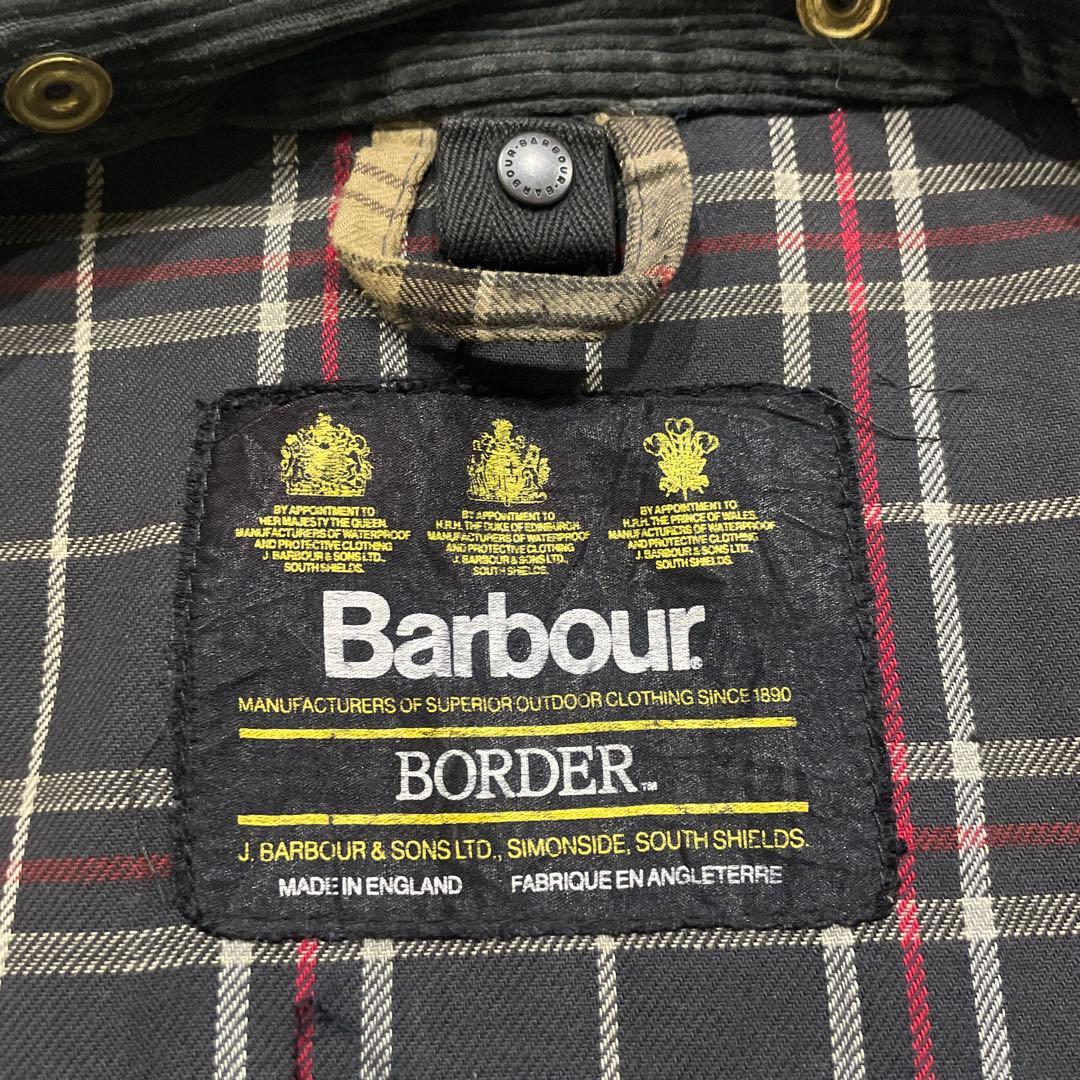 90s 英国製 barbour border オイルドジャケット ボーダー