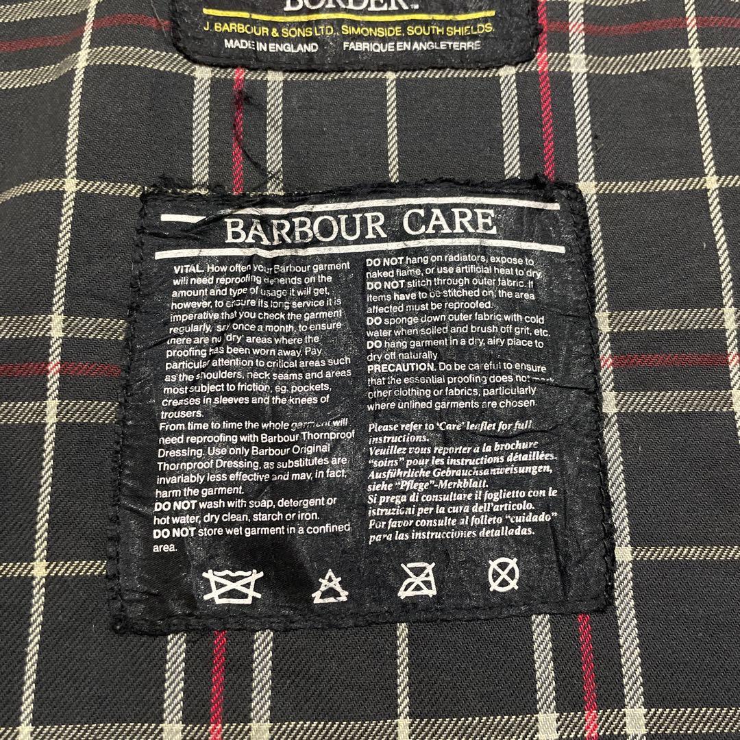 90s 英国製 barbour border オイルドジャケット ボーダー