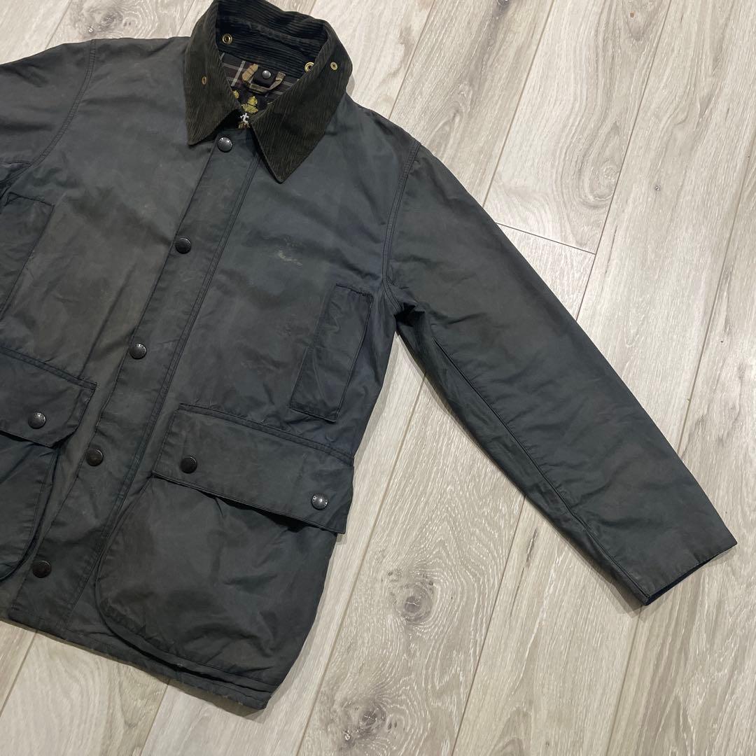 90s 英国製 barbour border オイルドジャケット ボーダー