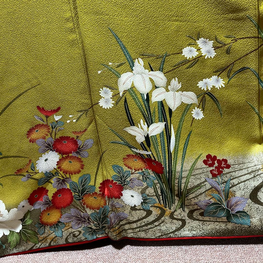 ☆年末特別お値引き☆☆振袖　帯　セット売り　成人式　正絹　からし色