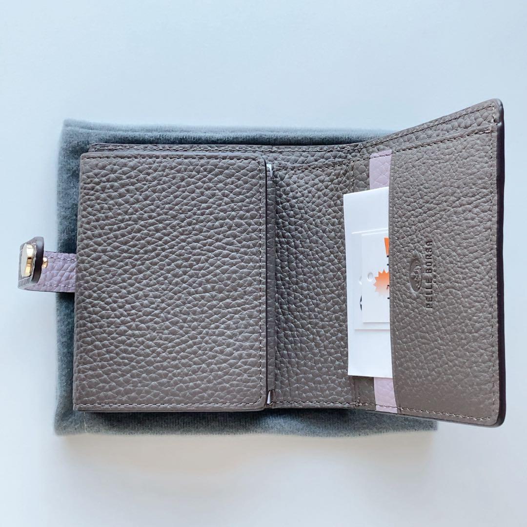 【 新品未使用 】PELLE BORSA ペレボルサ 二つ折り財布 ライラック