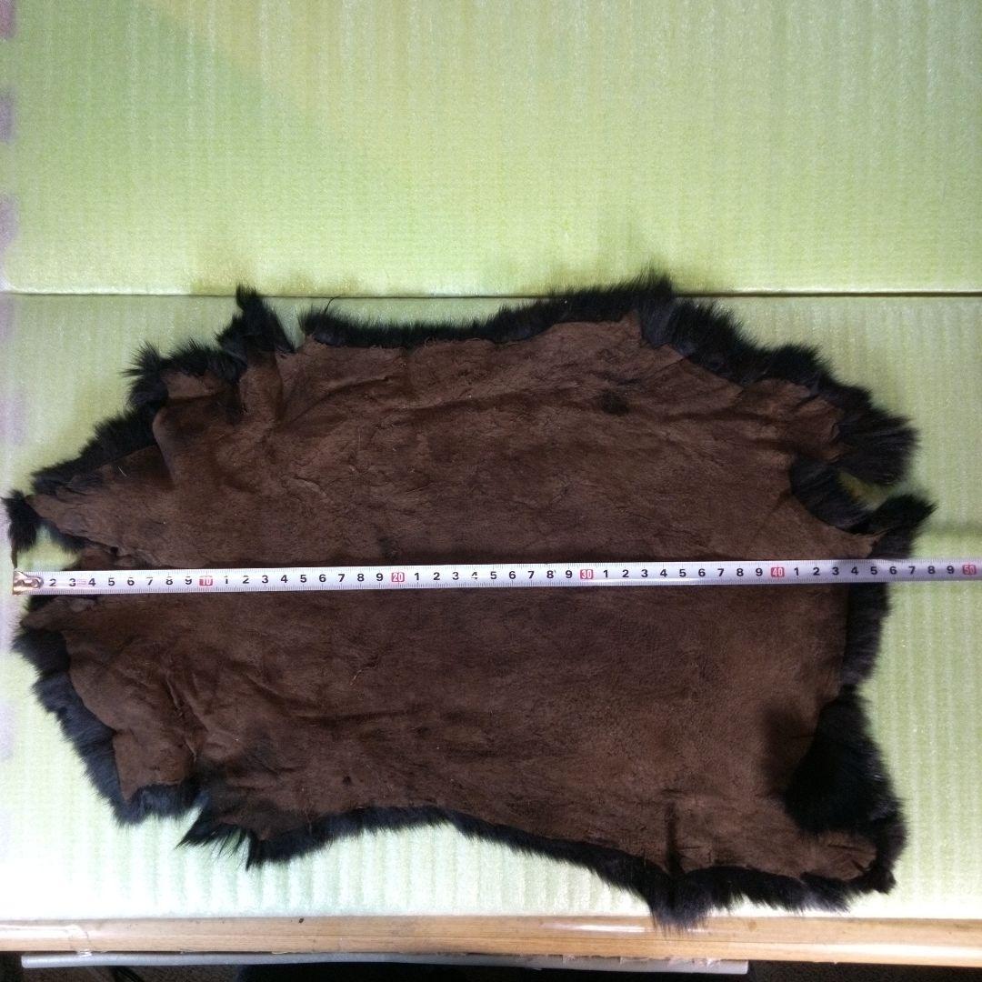 黒のファー　黒色　ブラック　BLACK　うさぎ？　ラビットファー？　皮　毛皮