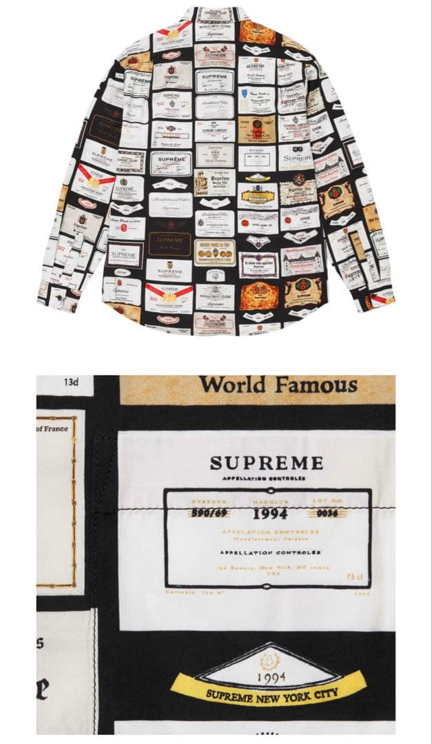 supreme 24FW label shirt Mサイズ