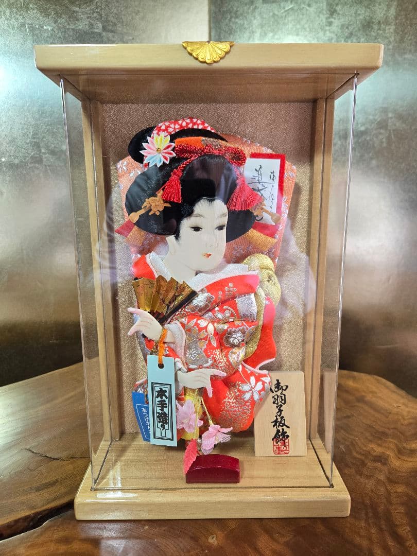 【一点限り】正月飾り　羽子板　ケース飾り　壁掛け　H54