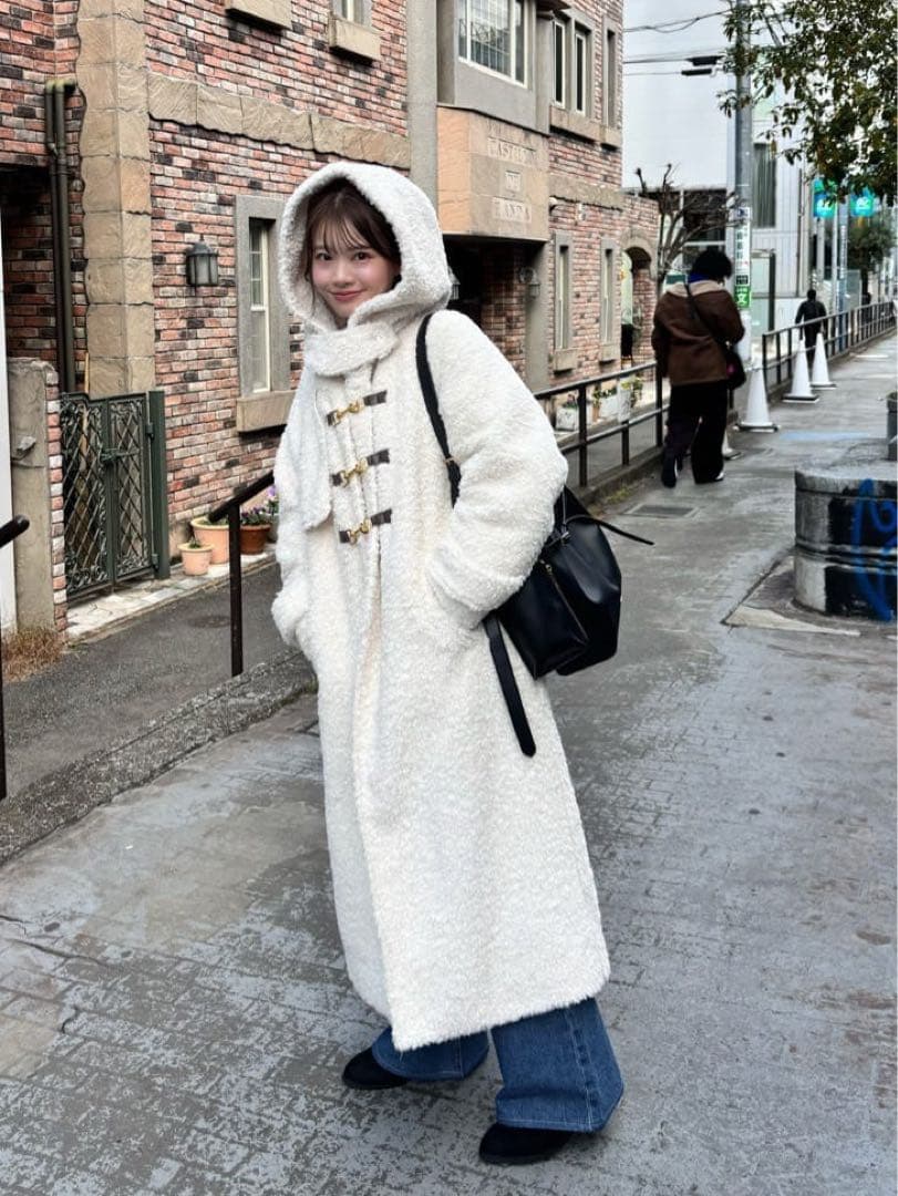 Chico ダッフルロングコート ボアコート