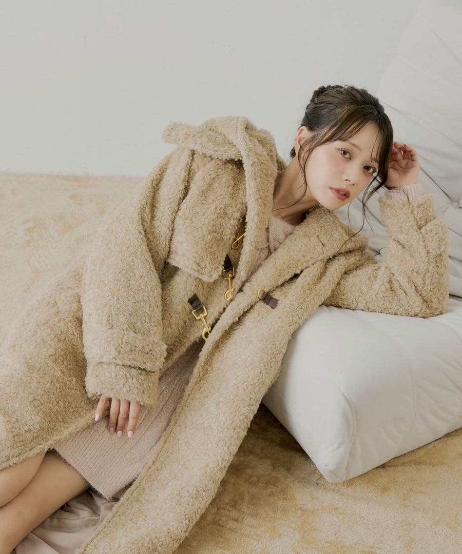 Chico ダッフルロングコート ボアコート