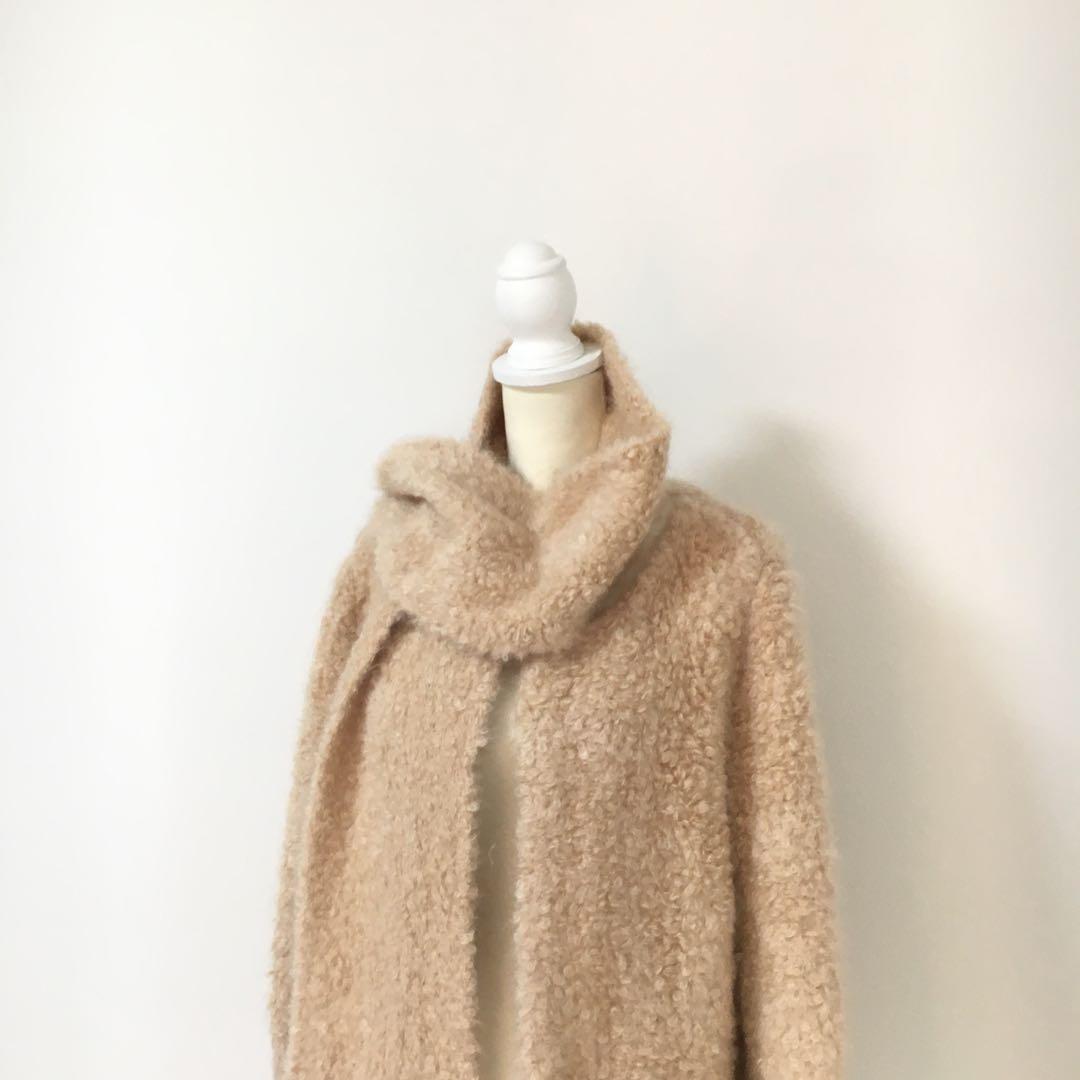 定価24万円　FOXEY フォクシー　カシミヤ マフラー付　ニット　コート