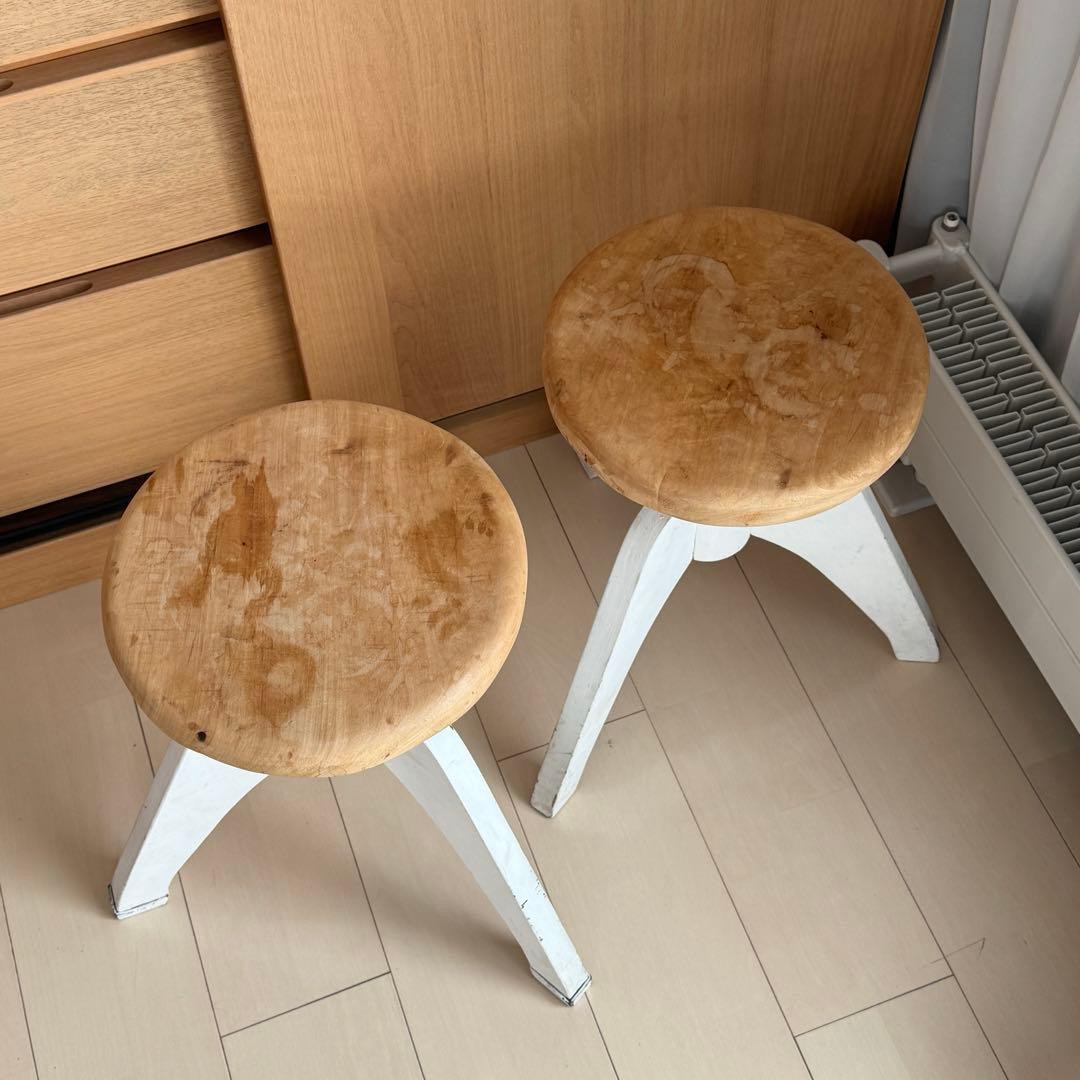 大特価明日〆切　アンティークスツール　仁平古家具店　二脚セット