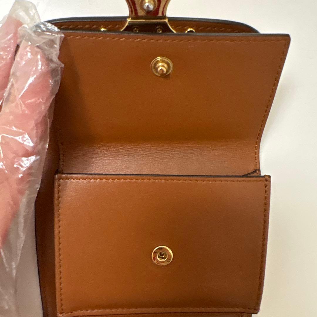 ミ*ケ様 【極美品】CELINE スモールフラップウォレット トリオンフ ナチュ