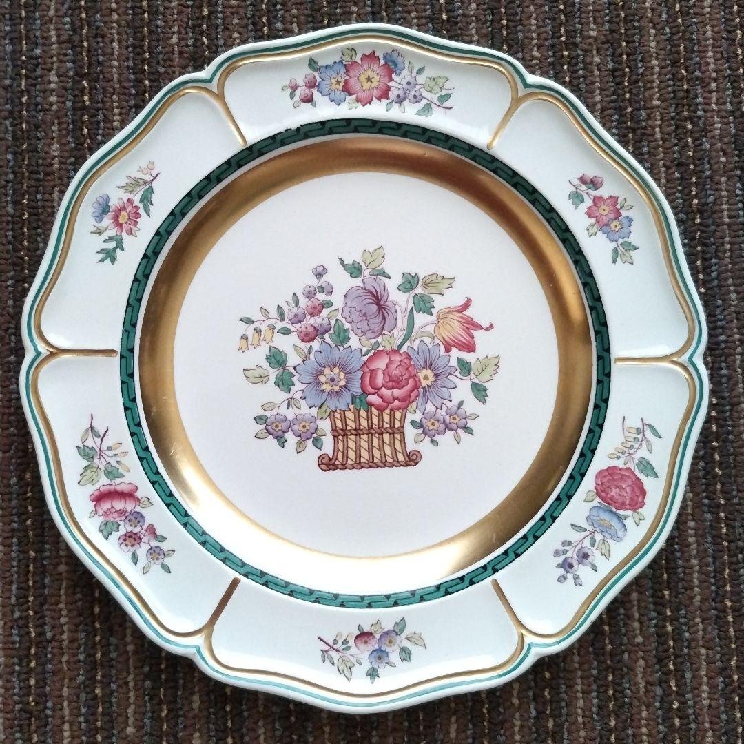 【美品】ウェッジウッド　エトルリア　フローラル　金彩／花リム　デザート皿