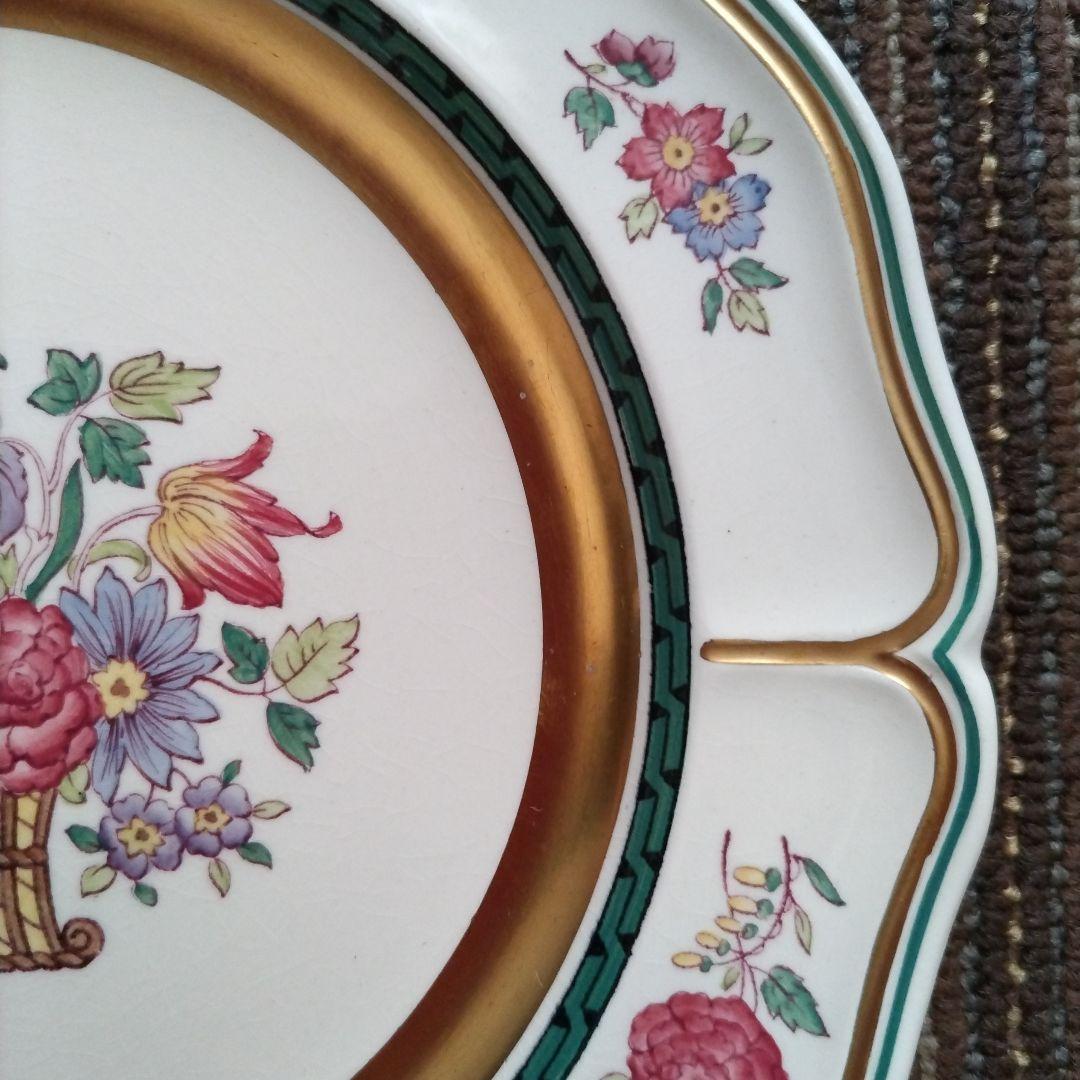【美品】ウェッジウッド　エトルリア　フローラル　金彩／花リム　デザート皿