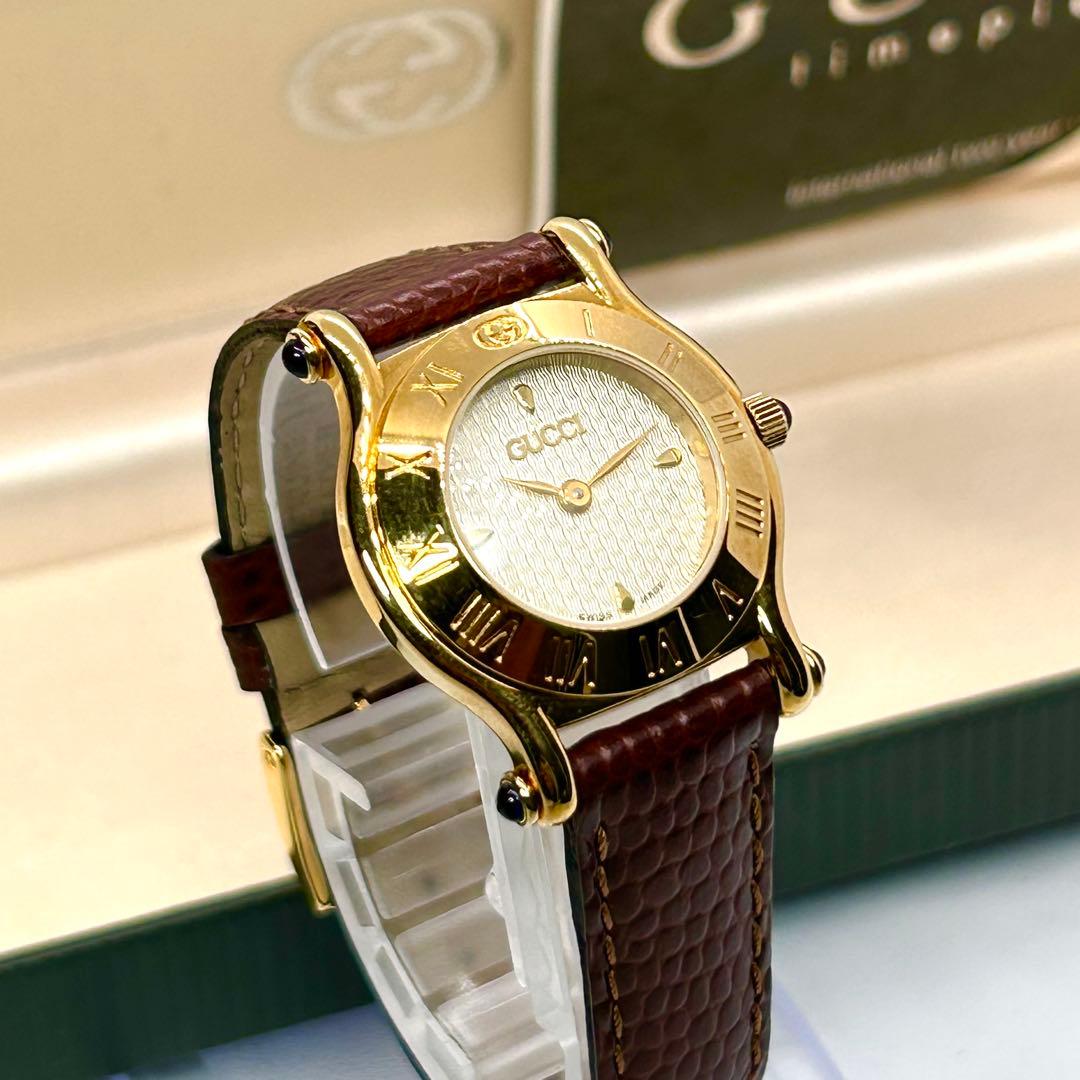 新品電池/稼働 GUCCI 6500L 未使用級 腕時計 QZ レディース