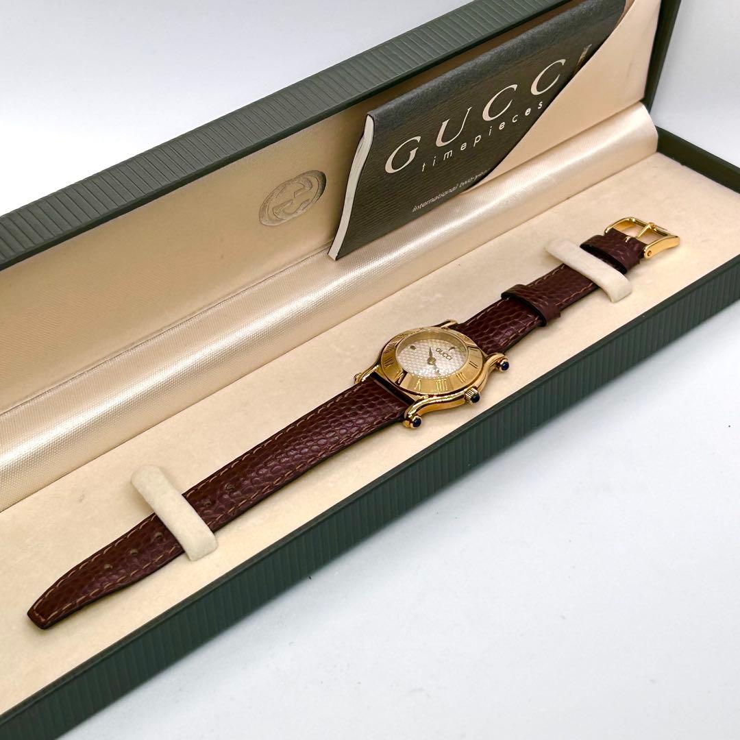 新品電池/稼働 GUCCI 6500L 未使用級 腕時計 QZ レディース