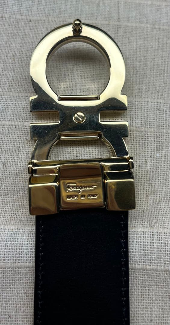 Ferragamo ブラウンブラックリバーシブル神士ベルト