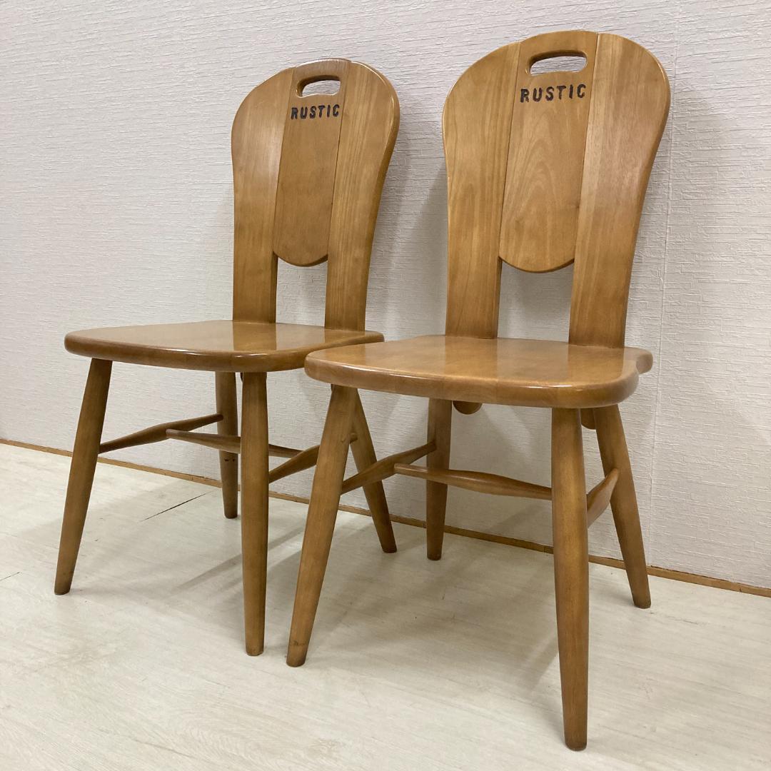 【カリモク】ルスティック　ダイニングチェア　２脚セット　椅子　カントリー A
