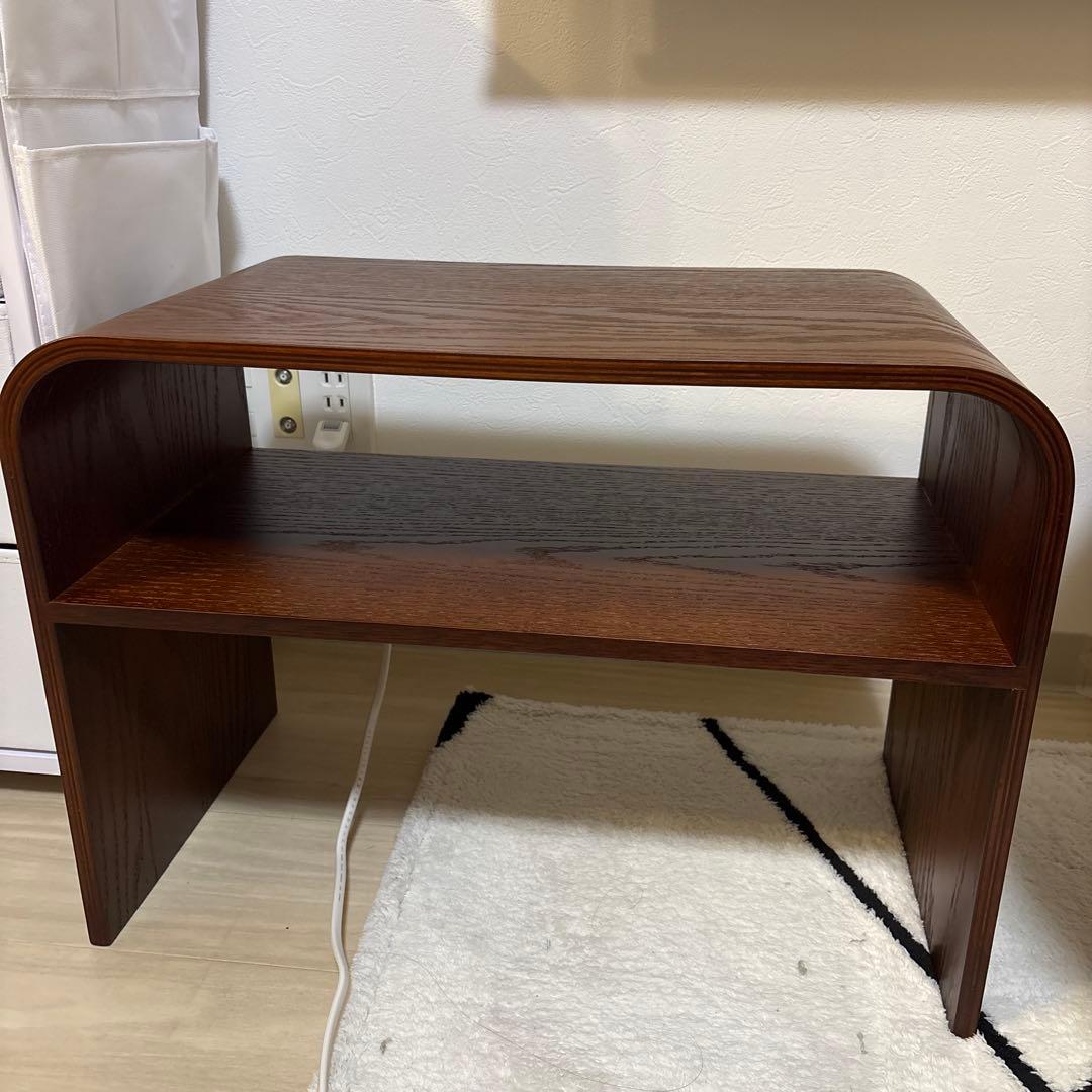 ダークブラウン 木製 サイドテーブル