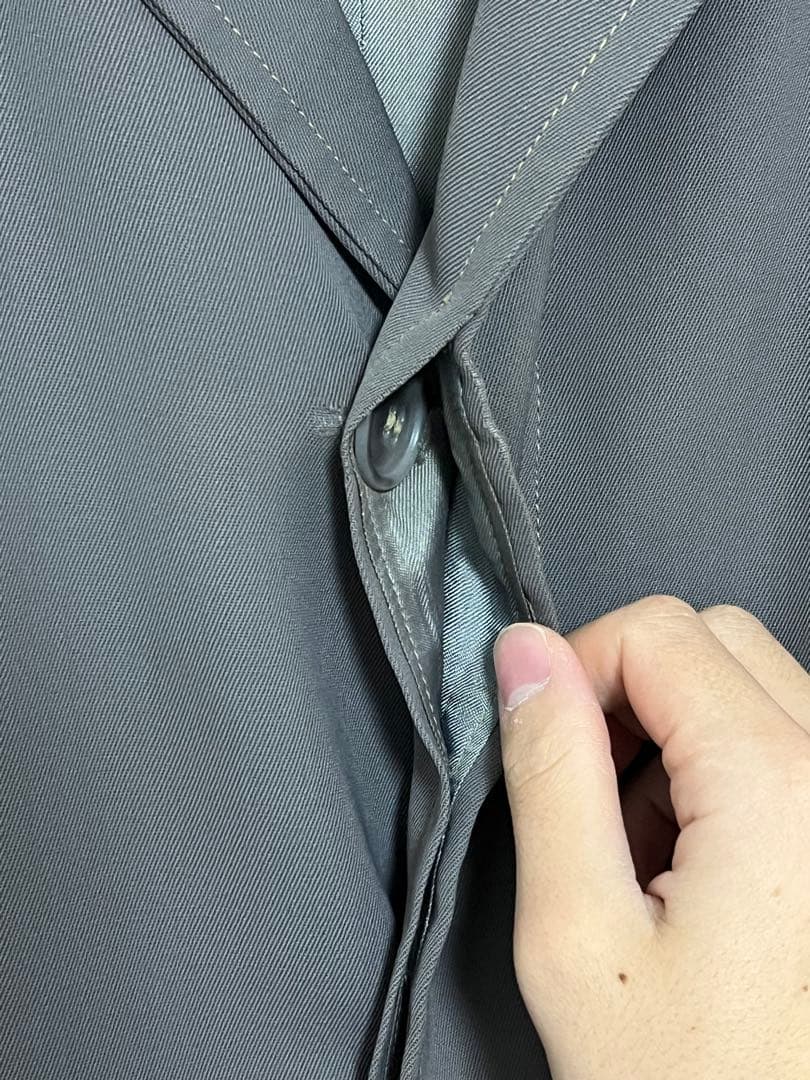 50s ウールギャバ コート グレー クリーニング済