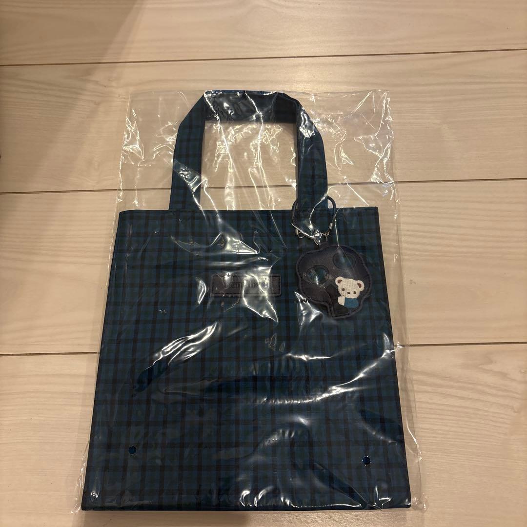 完売【新品未使用】familiar トートバッグ 青チェック